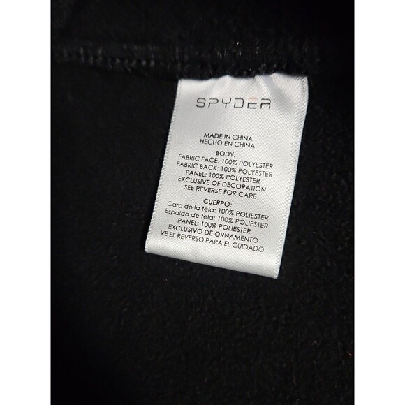 SPYDER Black Jacket Youth L 14/16 Fleece Lined Waffle Knit Full Zip Mock Neck - Picture 8 of 9